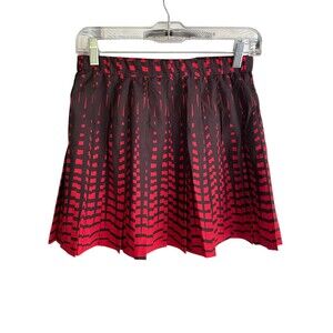 LBH Skirt Womens 8 Red Black Geometric Pleated Tennis Golf Mini Made USA